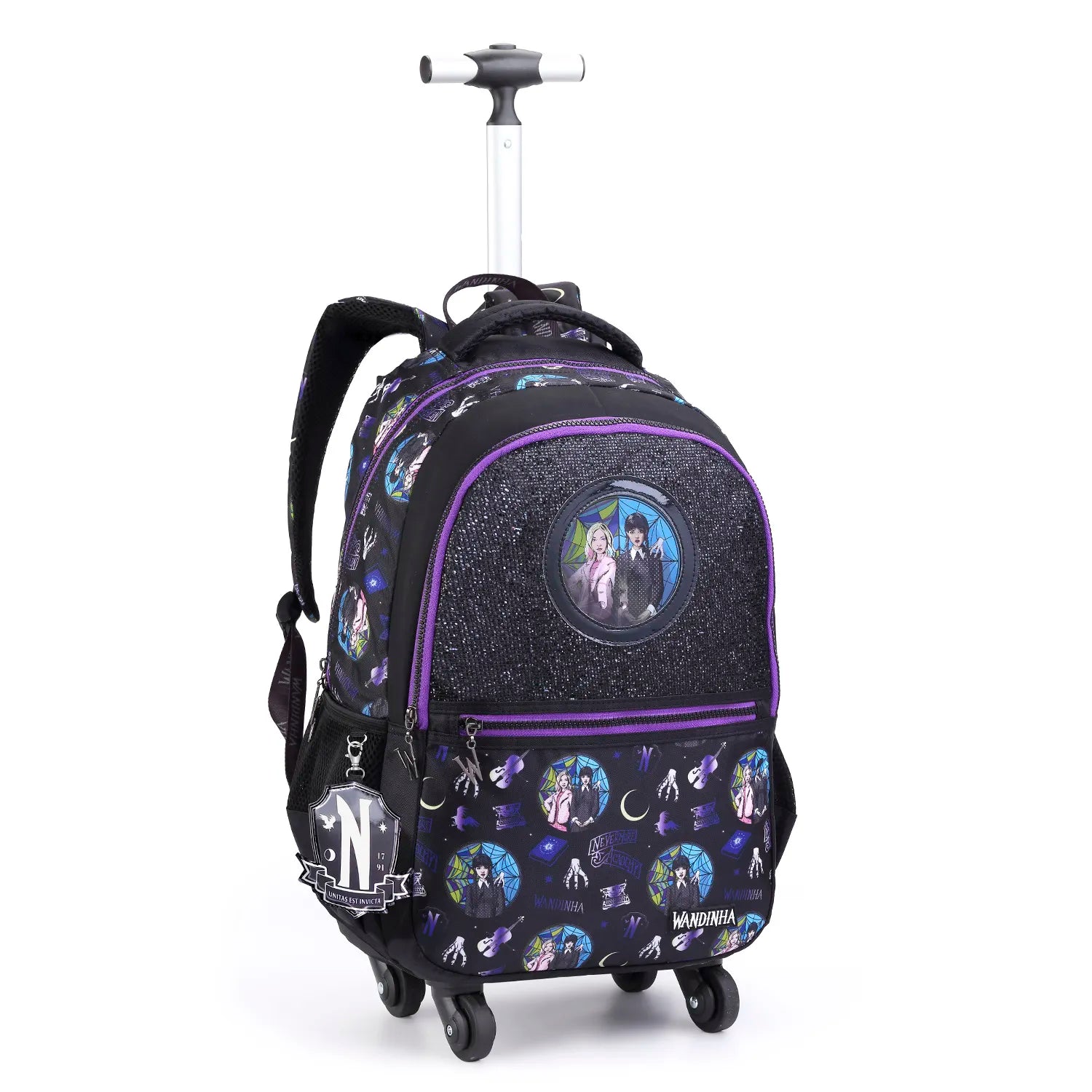 Kit Escolar Wandinha com Mochila + Lancheira Térmica + Estojo Infantil