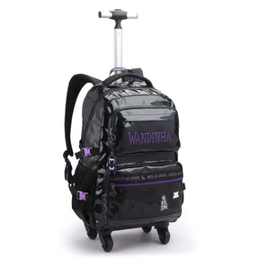 Kit Escolar Wandinha com Mochila + Lancheira Térmica + Estojo Infantil