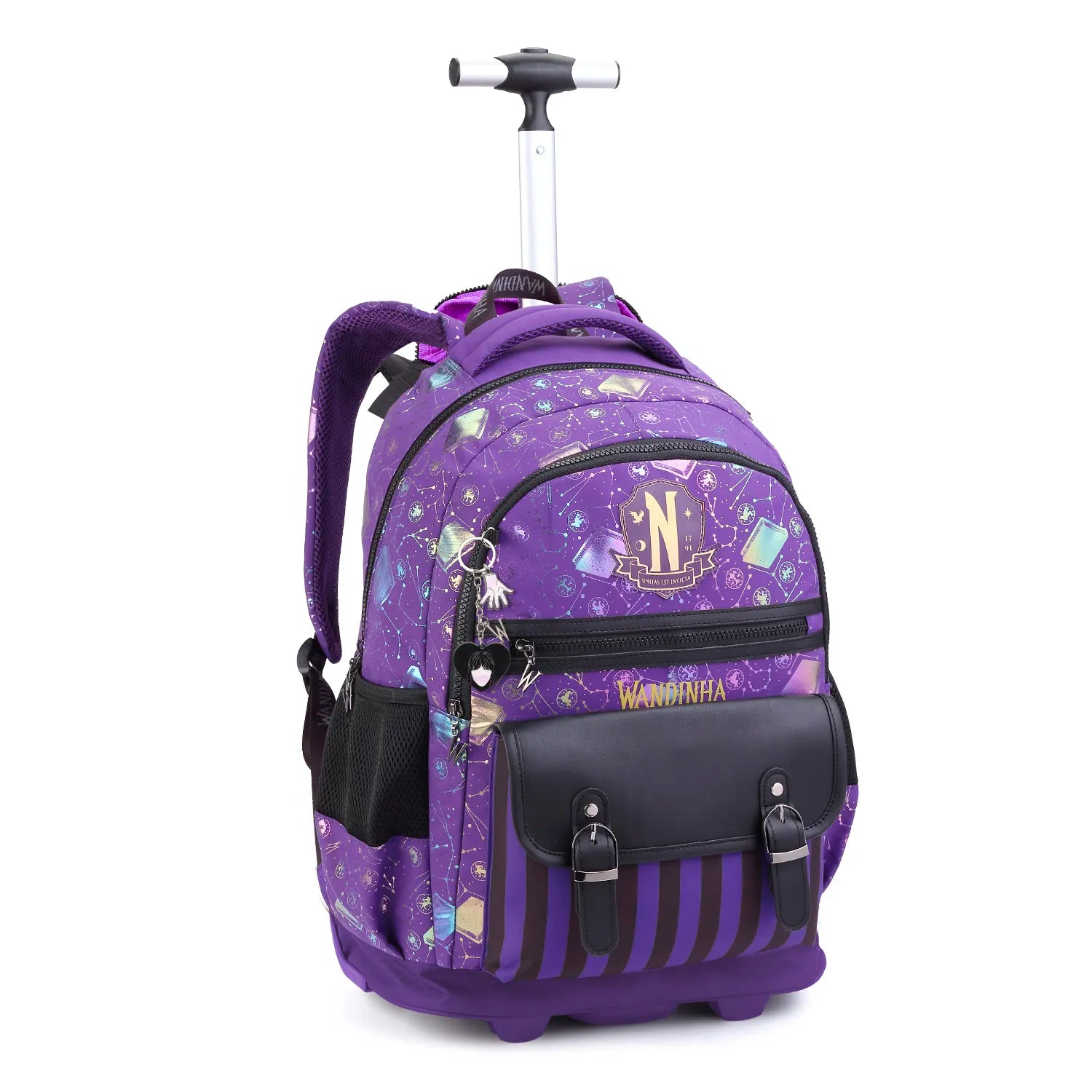 Kit Escolar Wandinha com Mochila + Lancheira Térmica + Estojo Infantil