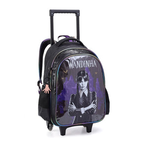 Kit Escolar Wandinha com Mochila + Lancheira Térmica + Estojo Infantil