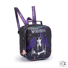 Kit Escolar Wandinha com Mochila + Lancheira Térmica + Estojo Infantil