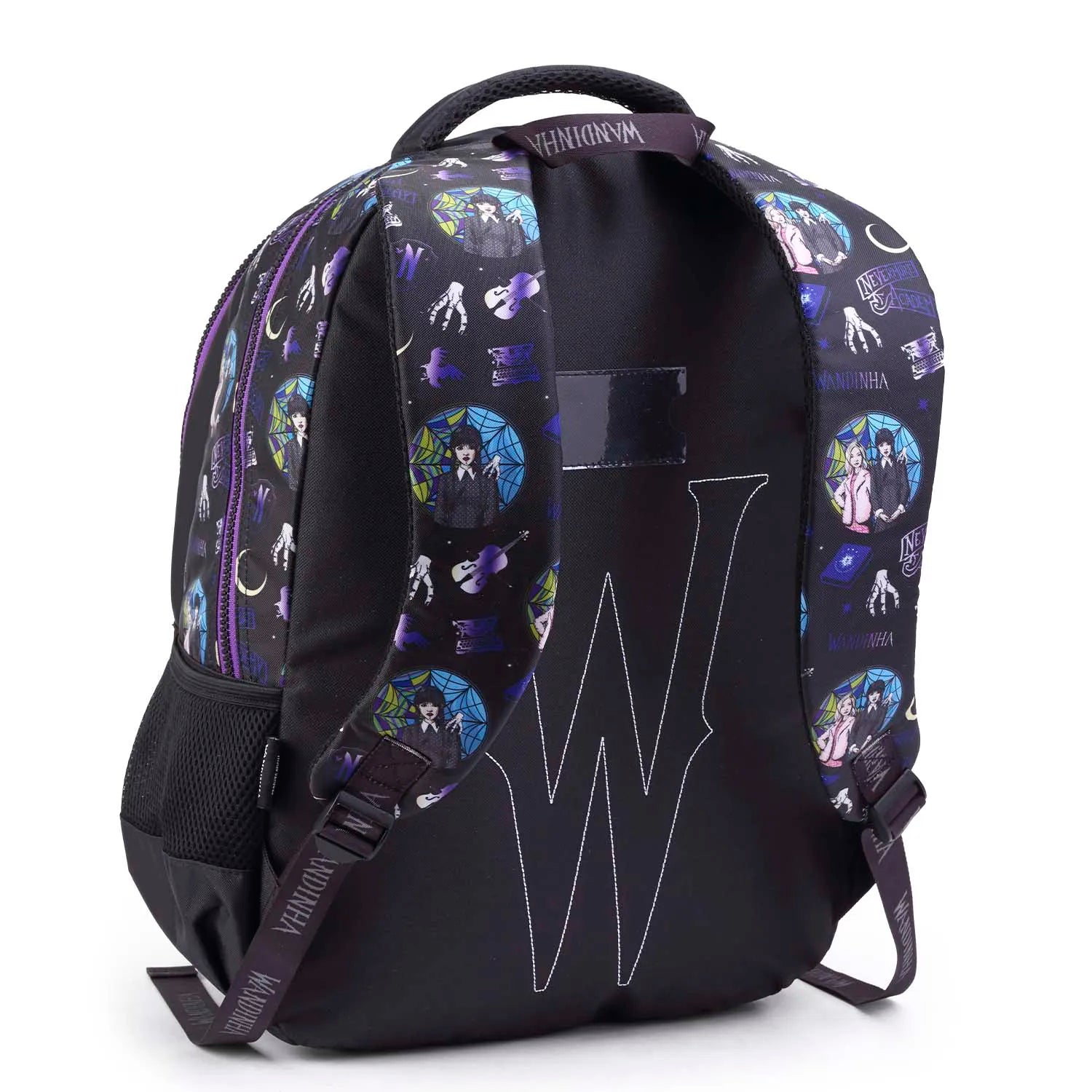 Kit Escolar Wandinha com Mochila + Lancheira Térmica + Estojo Infantil