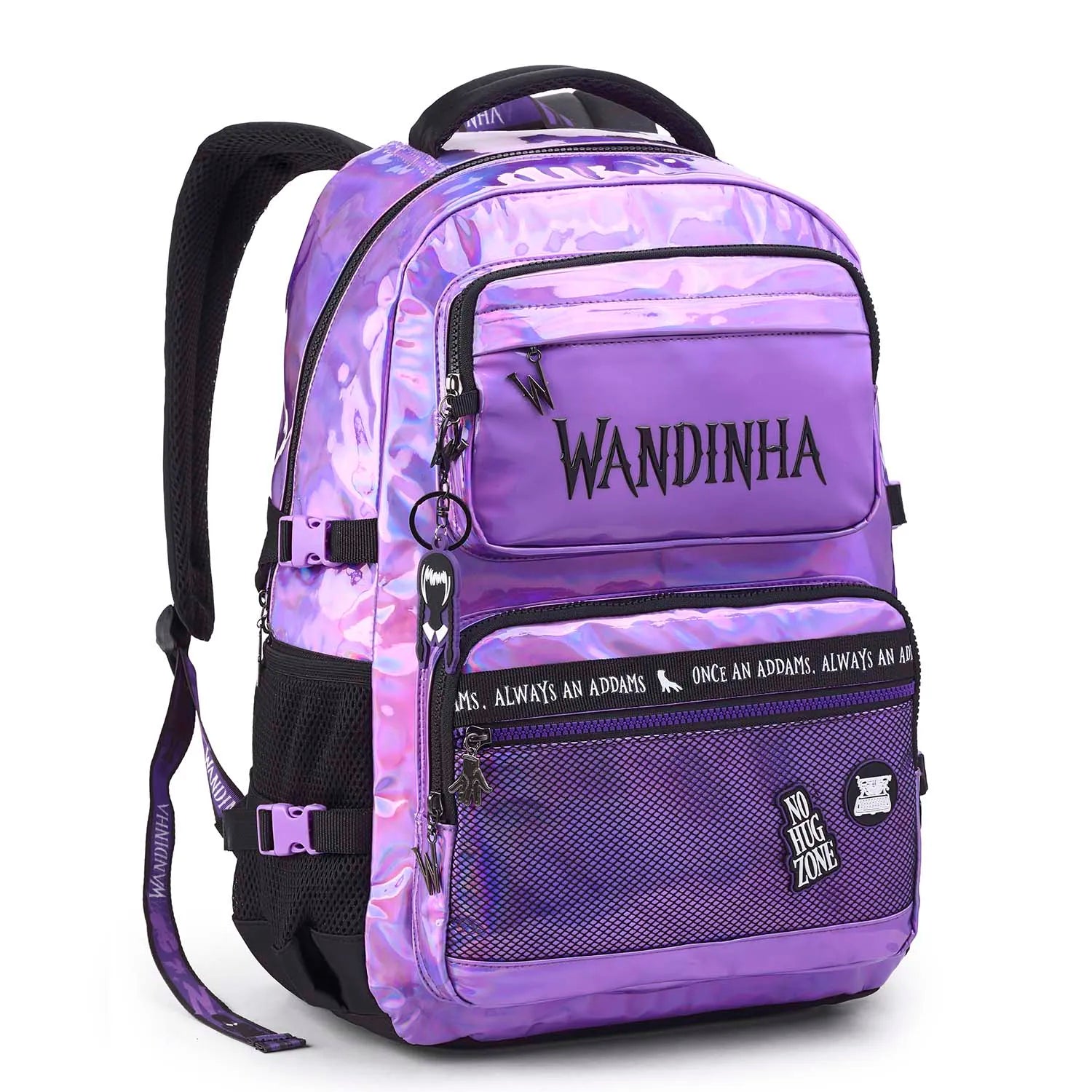 Kit Escolar Wandinha com Mochila + Lancheira Térmica + Estojo Infantil