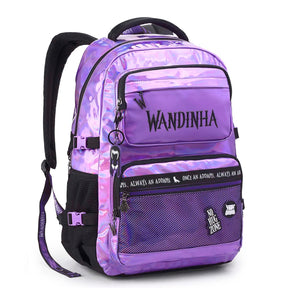 Kit Escolar Wandinha com Mochila + Lancheira Térmica + Estojo Infantil