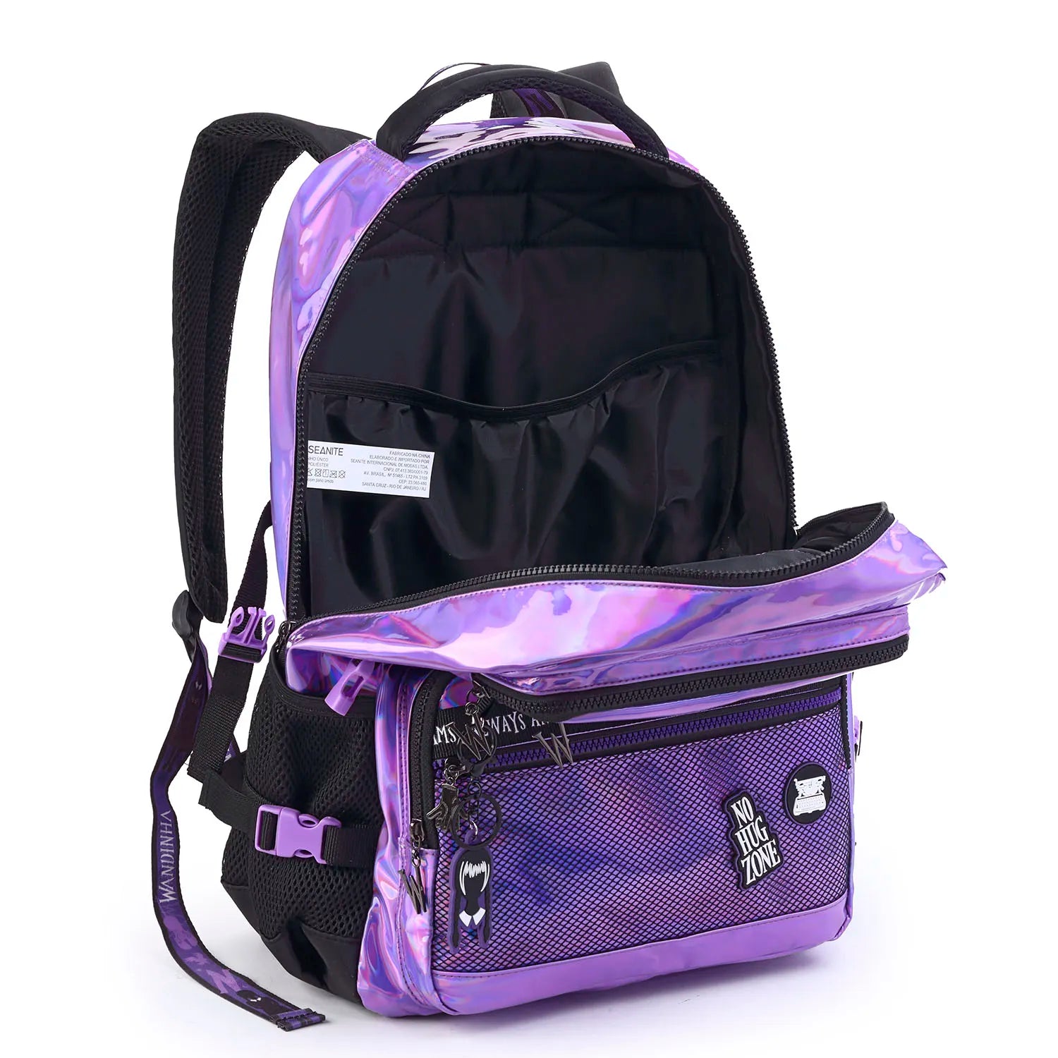 Kit Escolar Wandinha com Mochila + Lancheira Térmica + Estojo Infantil