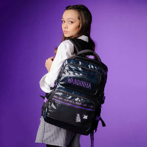 Kit Escolar Wandinha com Mochila + Lancheira Térmica + Estojo Infantil