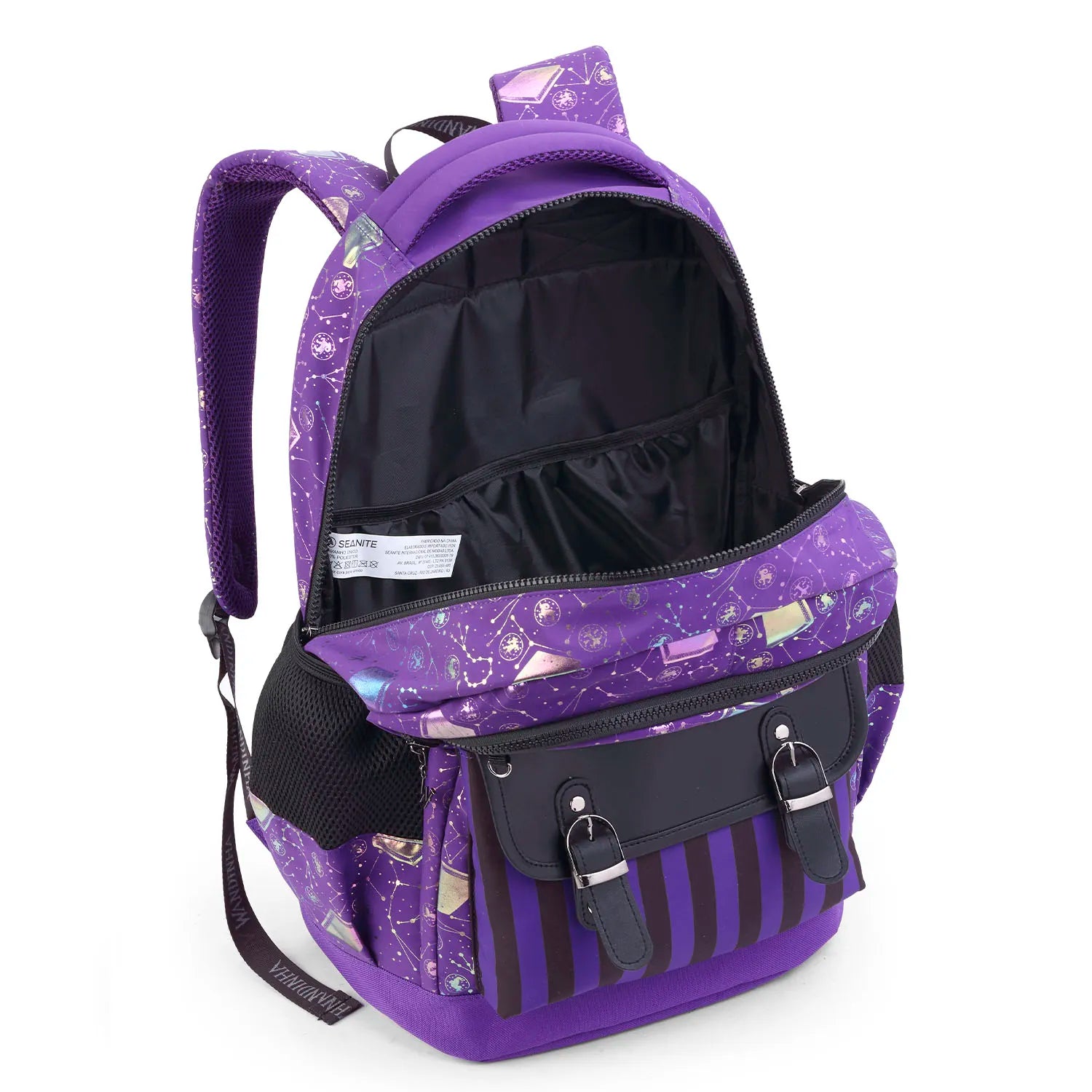 Kit Escolar Wandinha com Mochila + Lancheira Térmica + Estojo Infantil