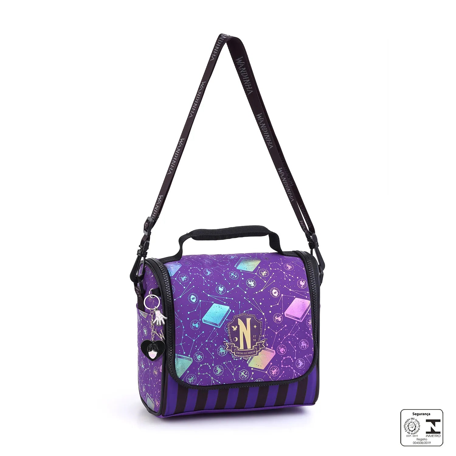 Kit Escolar Wandinha com Mochila + Lancheira Térmica + Estojo Infantil